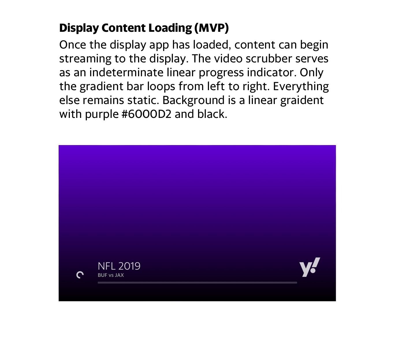 Content loading state: gradient background with an indeterminate progress bar.